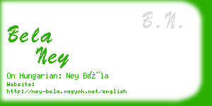 bela ney business card